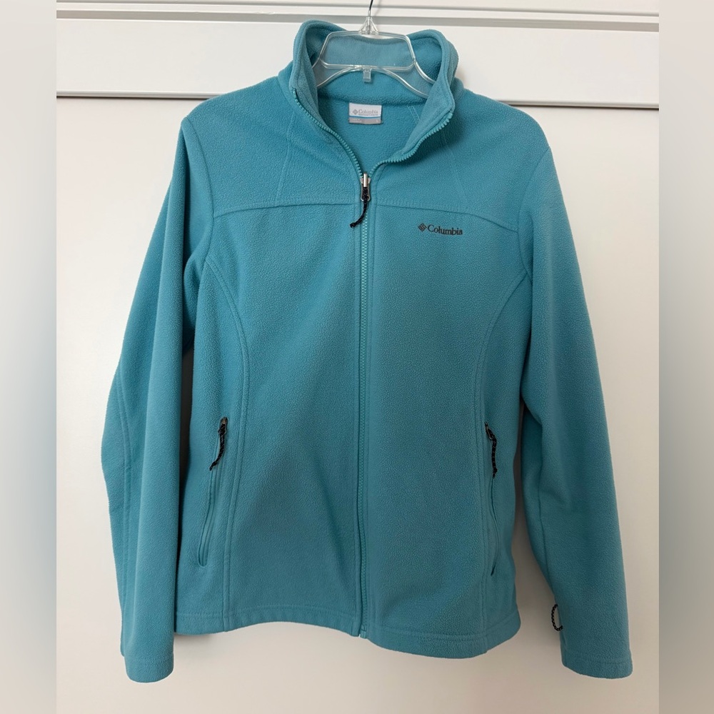 Columbia Women's Full Zipper Teal Fleece Ski Jacket Size L